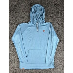 Rabbit Running Hoodie Womens Small Blue Heathered Performance Pullover Light Top